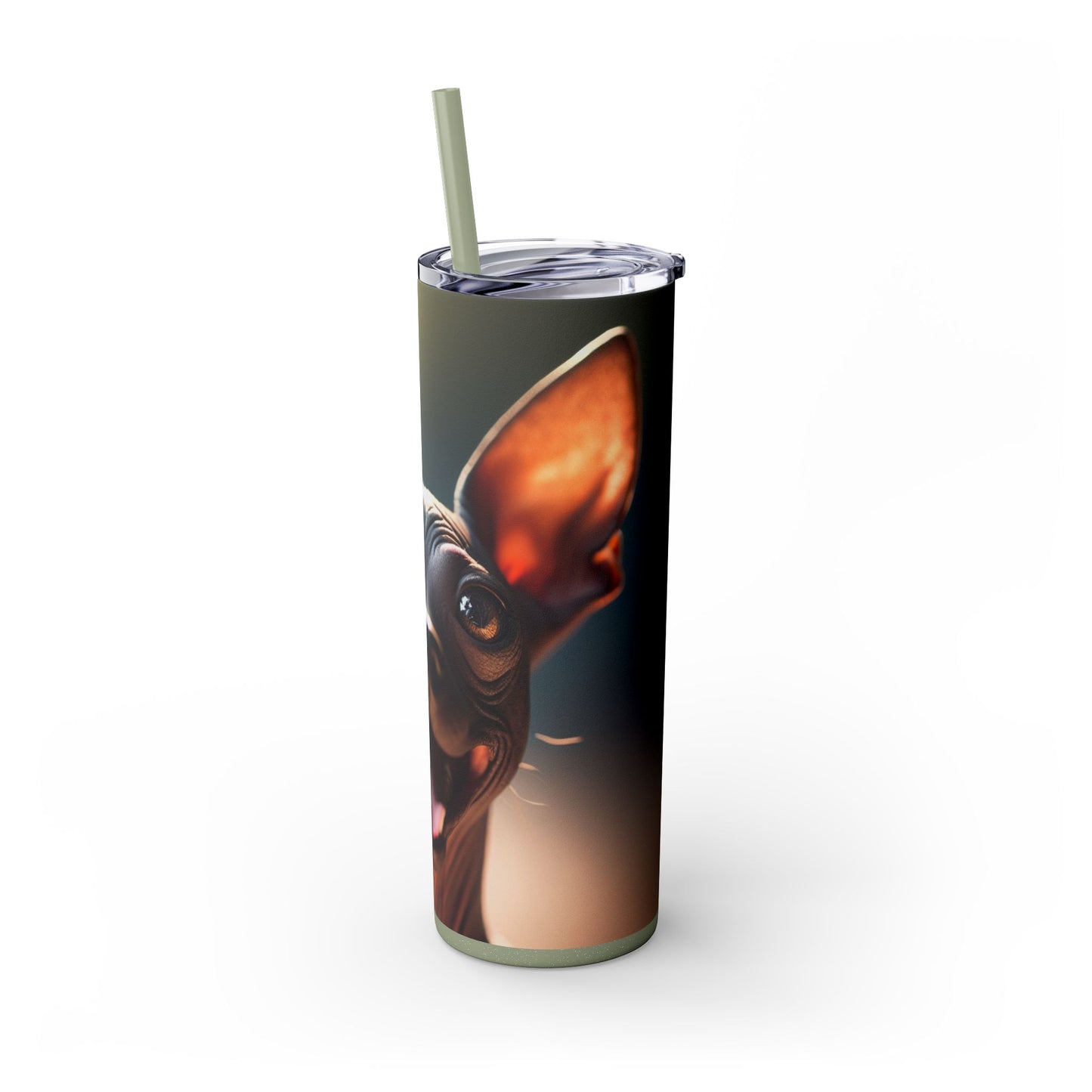 Xoloitzcuintli Skinny Tumbler with Straw, 20oz