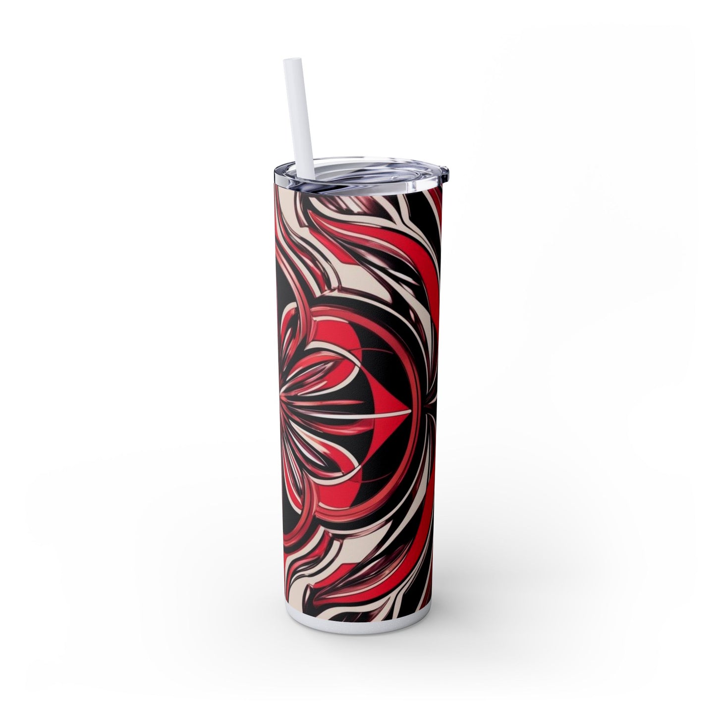 Optical Illusion Skinny Tumbler with Straw, 20oz