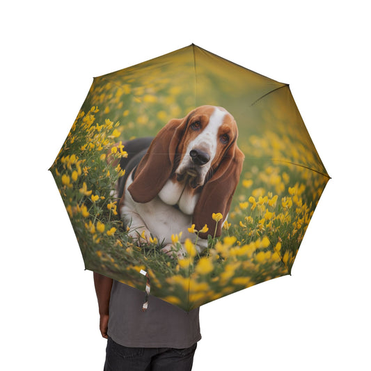 Basset Hound Semi-Automatic Foldable Umbrella