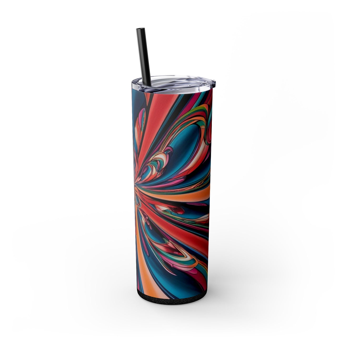 Optical Illusion Skinny Tumbler with Straw, 20oz