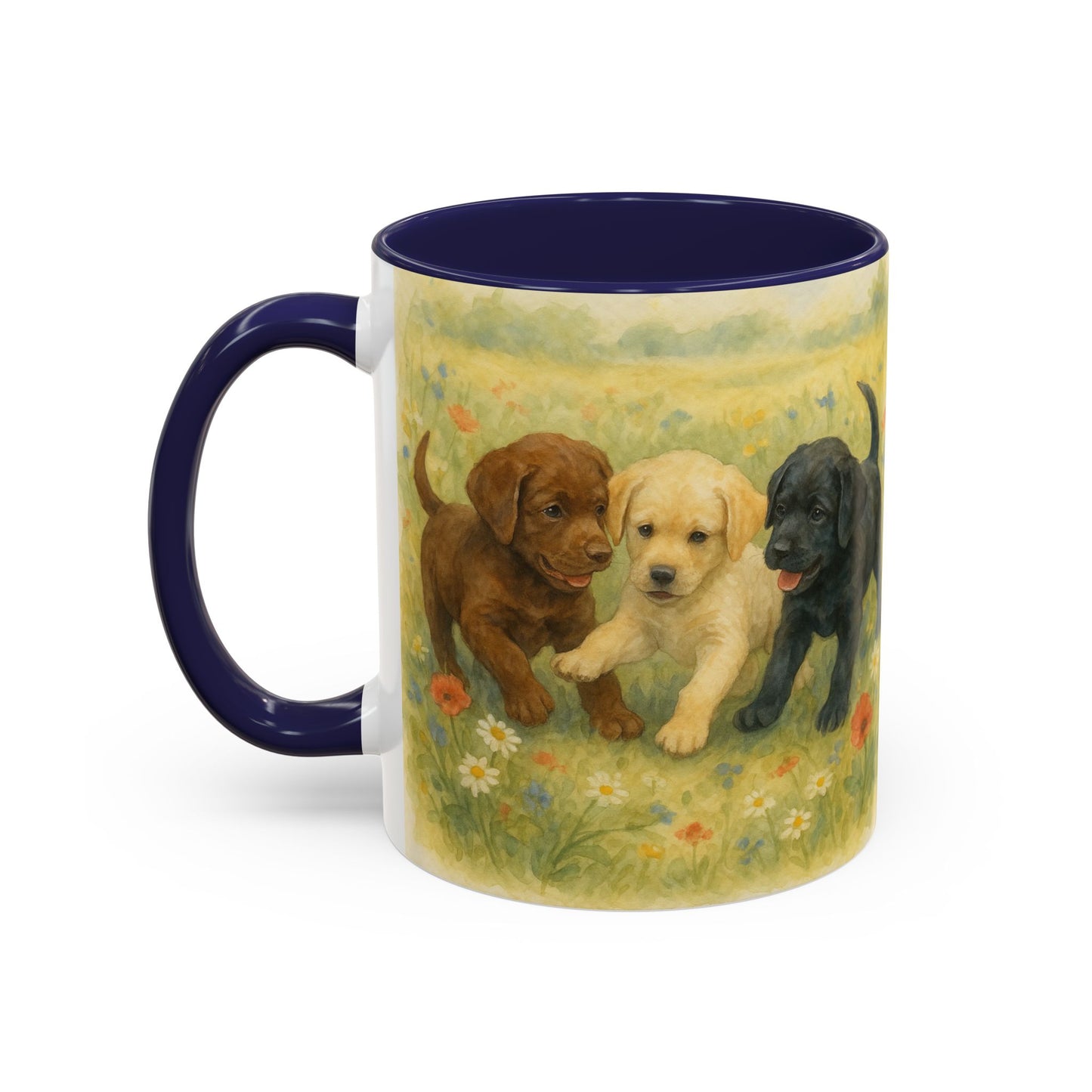 Labrador Retriever puppies Accent Mug – Ceramic Coffee Cup