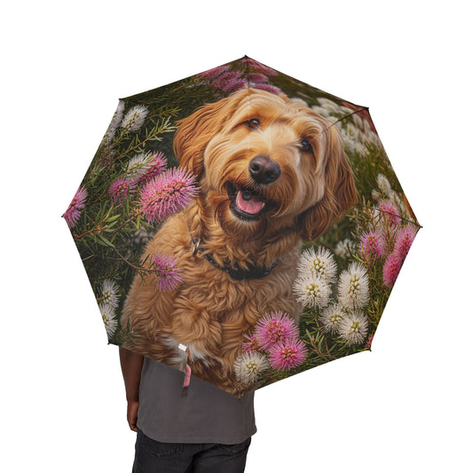 Goldendoodle Semi-Automatic Foldable Umbrella