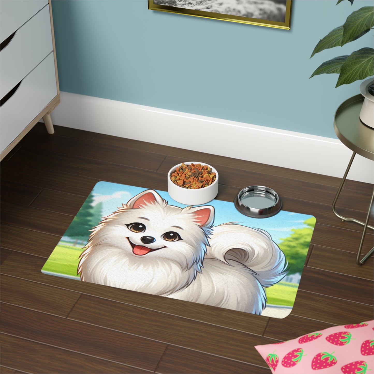 Pet Food Mat (12x18) - Indian Spitz