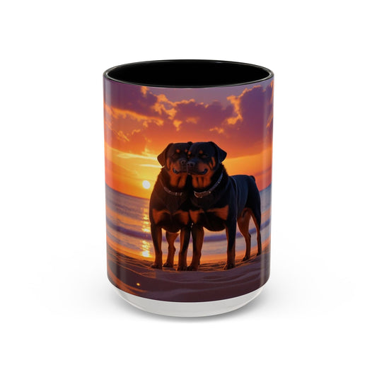 Rottweiler Love Accent Coffee Mug - Perfect Gift for Dog Lovers