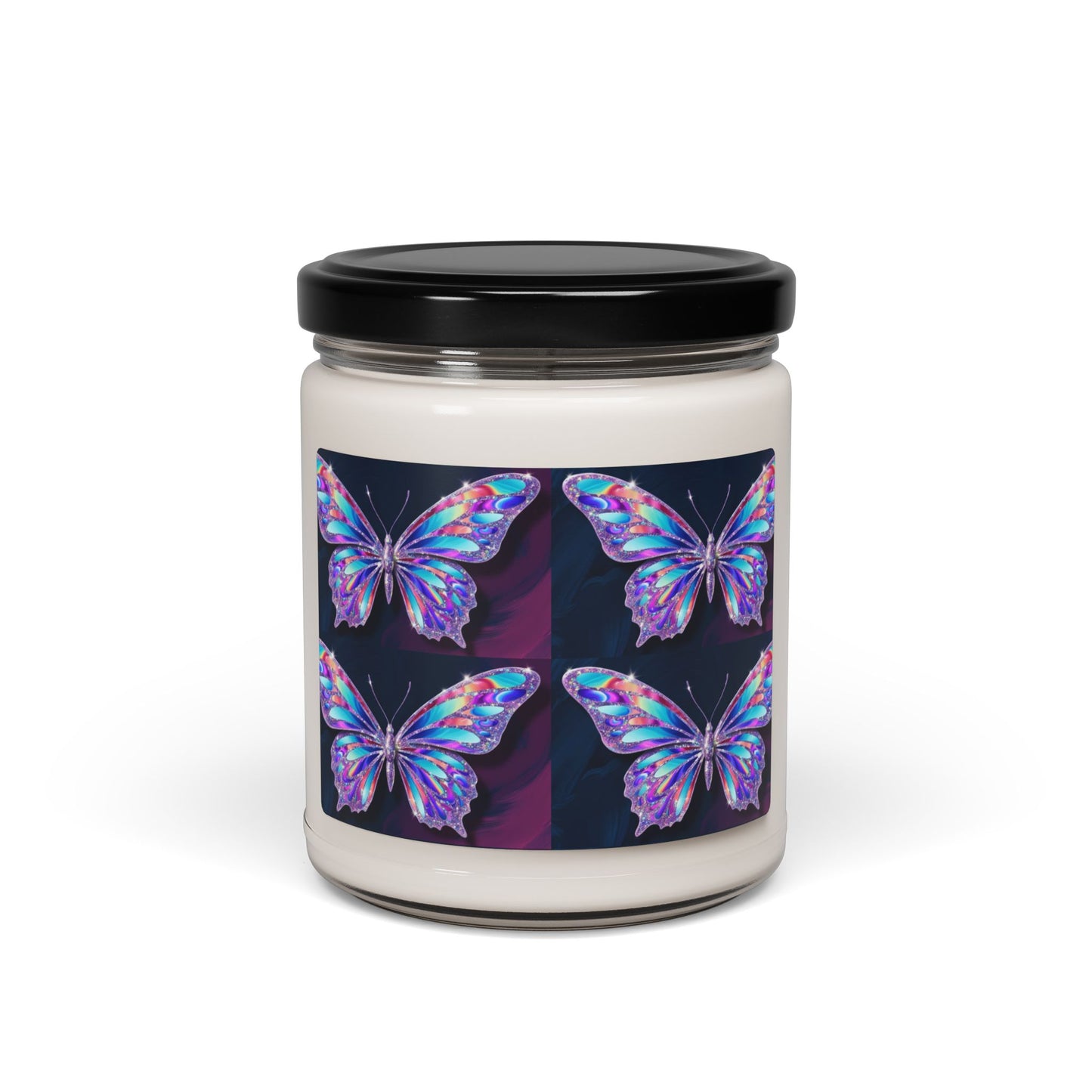 Glittery Psychedelic Butterfly- Scented Soy Candle, 9oz