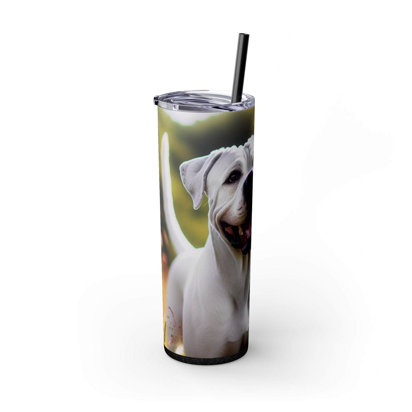 Vaso Dogo Argentino con pajita, 20 oz