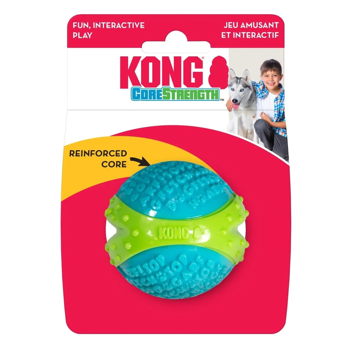 Kong Corestrength Grande Balle à Mâcher Verte pour Chiens - Jouet de Soin Dentaire à Lancer
