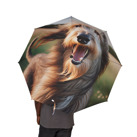 Scottish Deerhound Semi-Automatic Foldable Umbrella