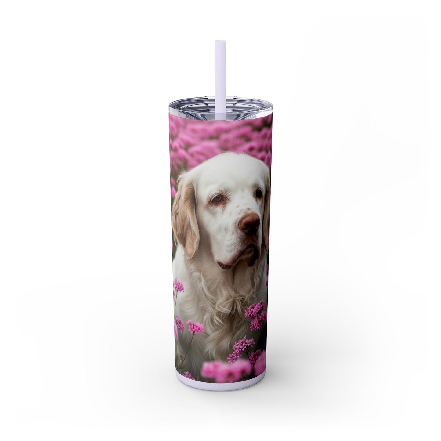 Gobelet isotherme Clumber Spaniel avec paille, 590 ml