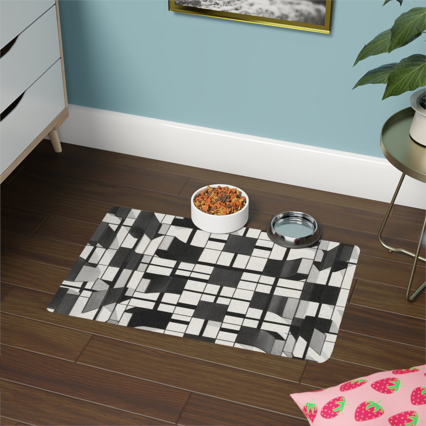 Pet Food Mat (12x18) - Optical Illusion