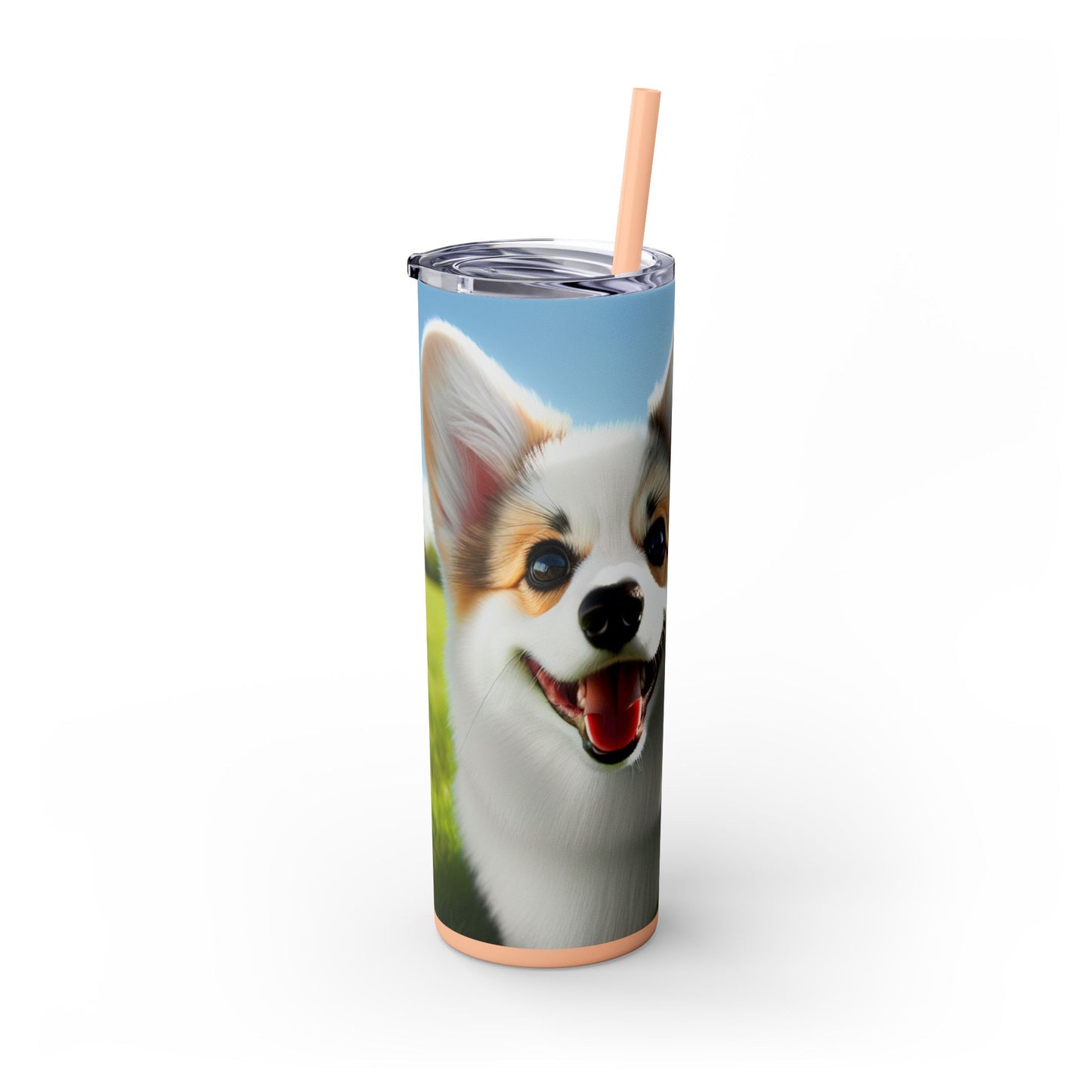 Welsh Corgi Cardigan Skinny Tumbler with Straw, 20oz