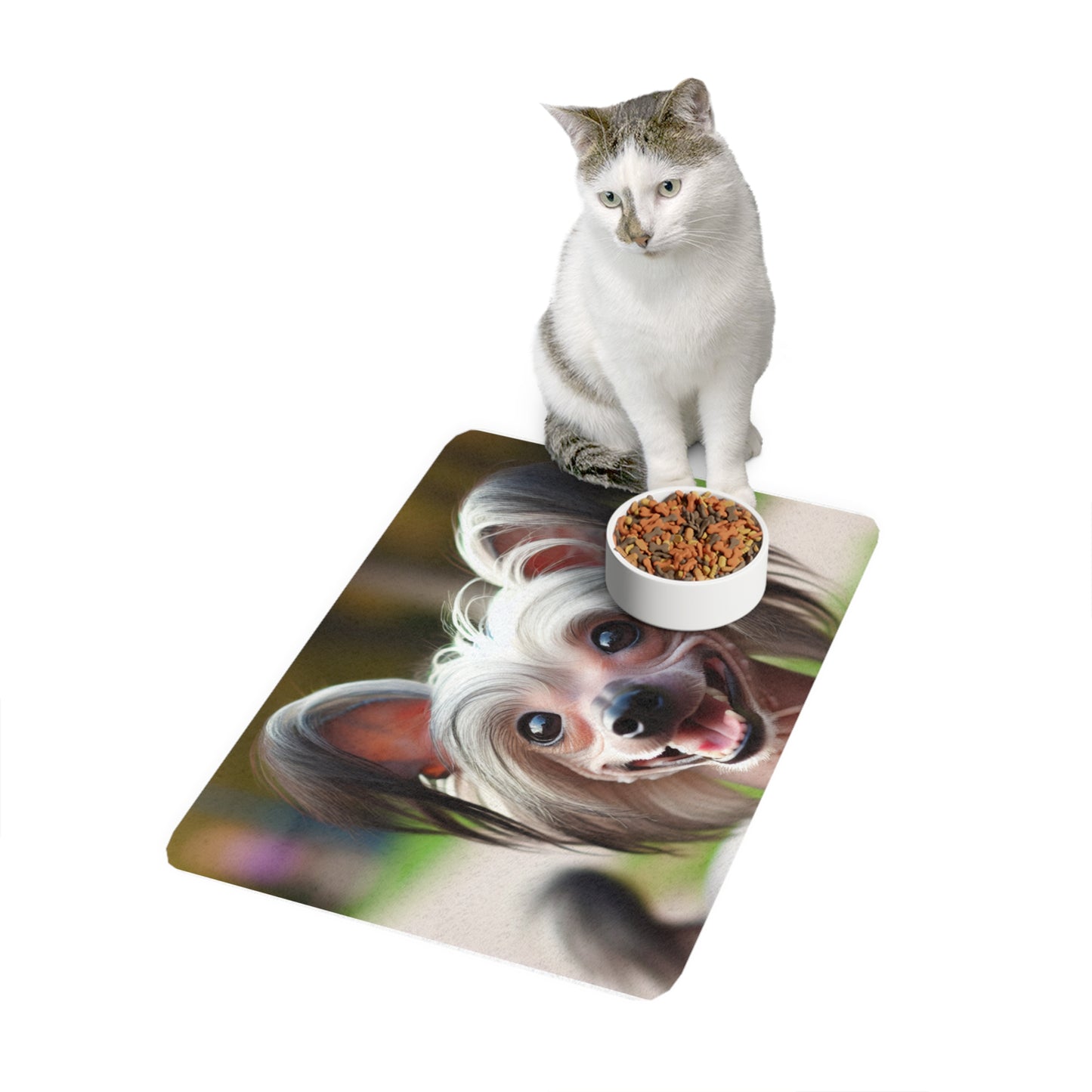 Pet Food Mat (12x18) - Chinese Crested Dog