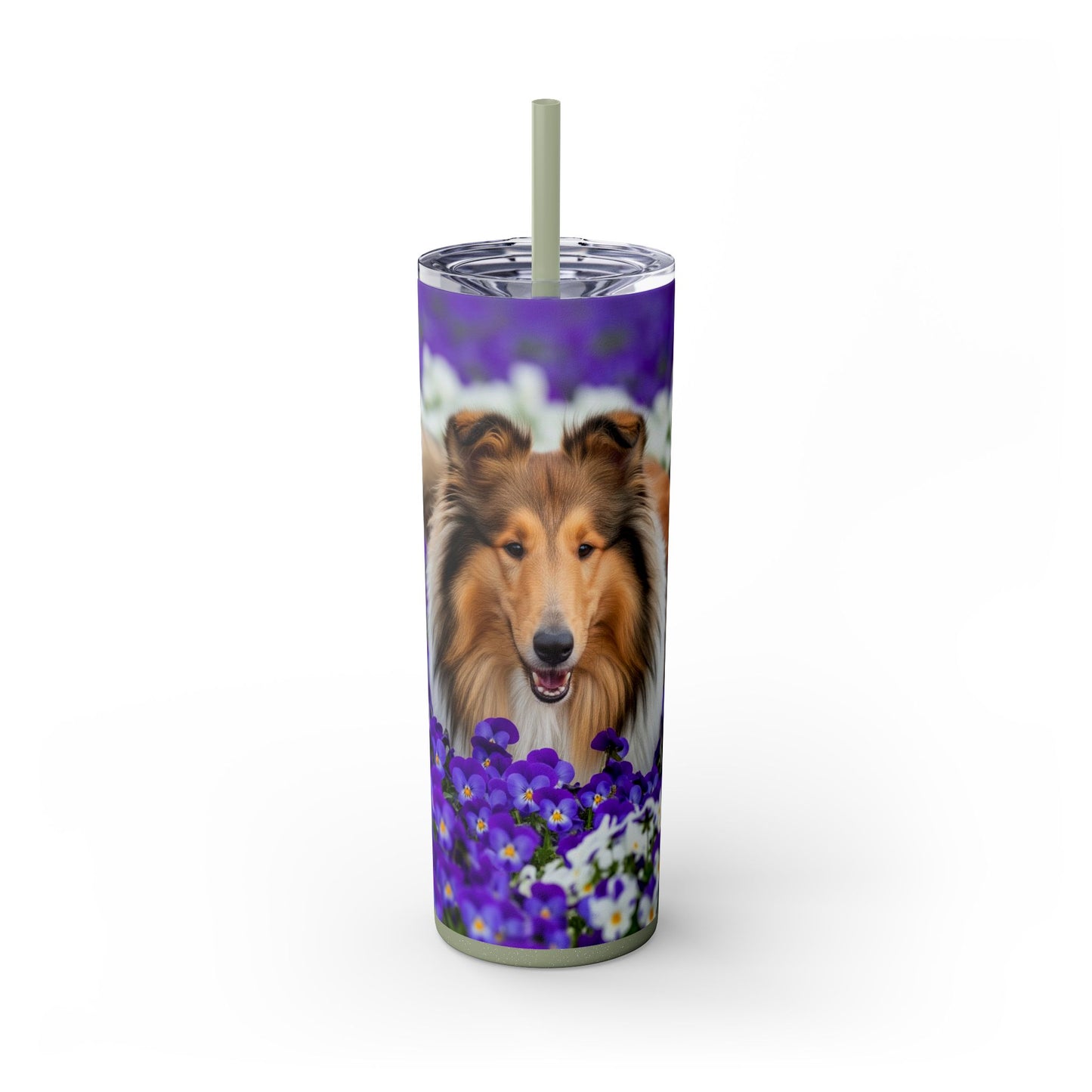 Gobelet isotherme Collie Skinny avec paille, 590 ml