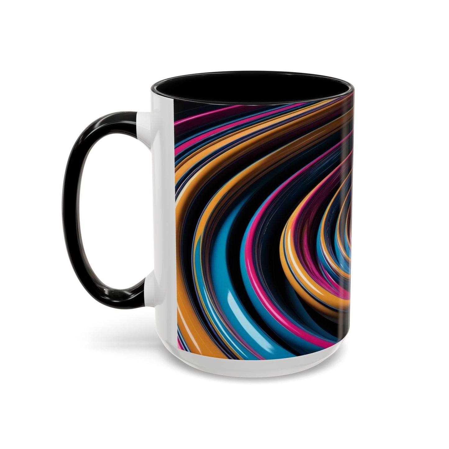 Optical Illusion Accent Mug – Ceramic Coffee Cup