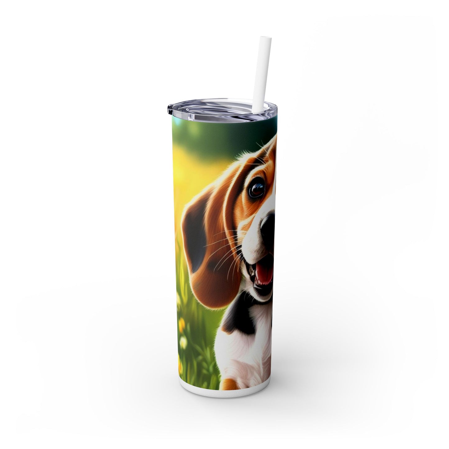 Beagle Skinny Tumbler with Straw, 20oz