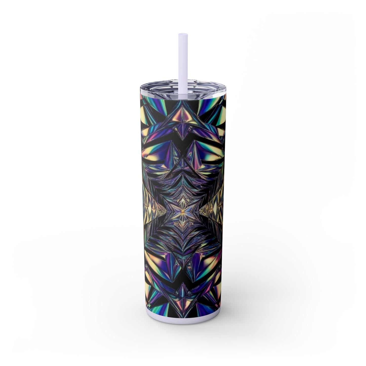 Optical Illusion Skinny Tumbler with Straw, 20oz