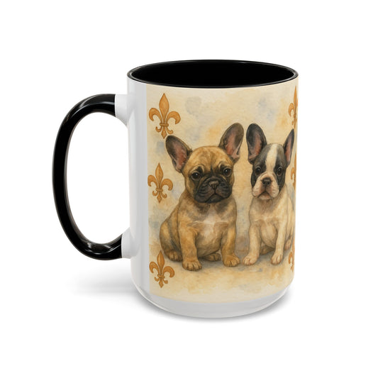 French Bulldog puppies Accent Coffee Mug - Perfect Gift for Dog Lovers