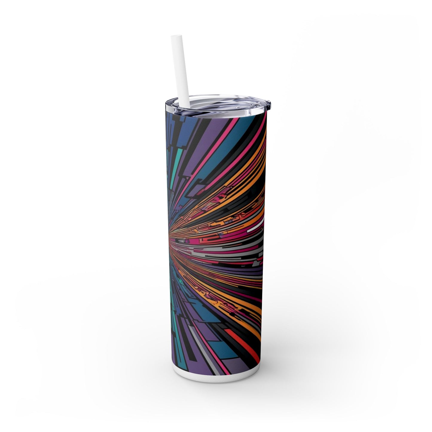 Optical Illusion Skinny Tumbler with Straw, 20oz