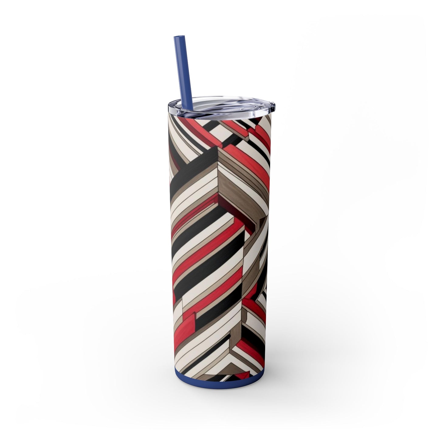 Optical Illusion Skinny Tumbler with Straw, 20oz