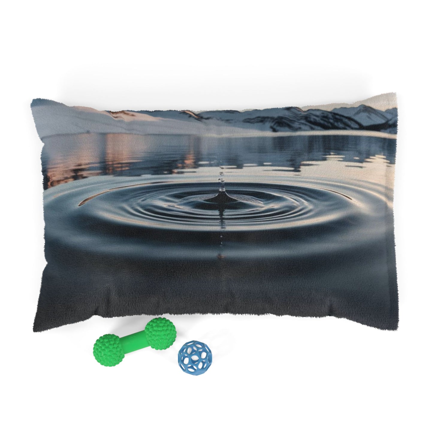 Ripple in a Snowy Mountain Lake Pet Bed
