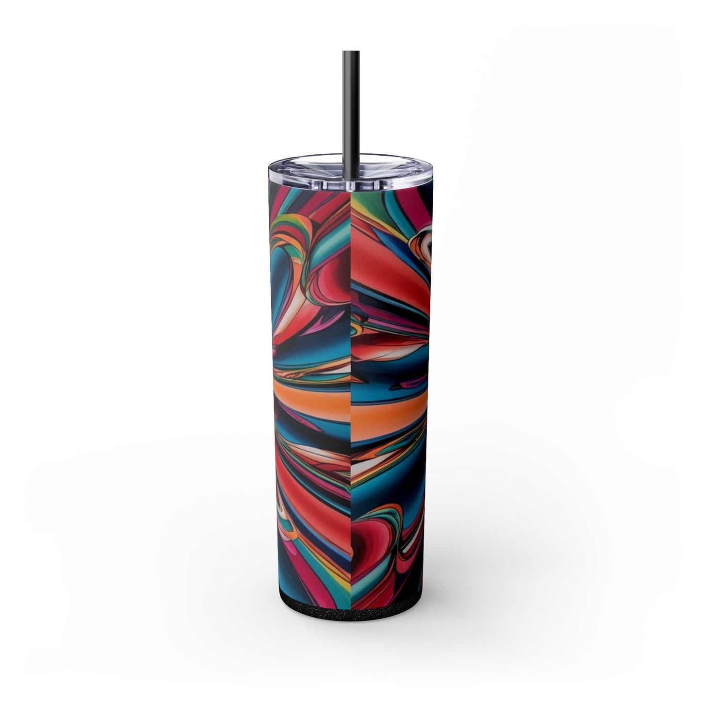 Optical Illusion Skinny Tumbler with Straw, 20oz