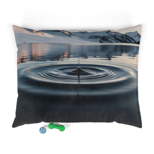 Ripple in a Snowy Mountain Lake Pet Bed