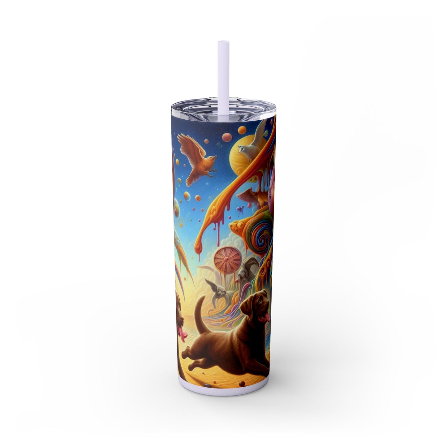 Gobelet Labrador en chocolat avec paille, 590 ml