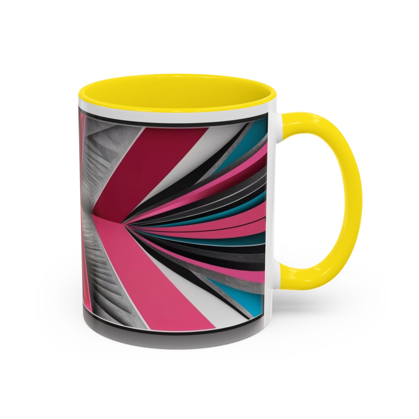 Optical Illusion Accent Mug – Ceramic Coffee Cup