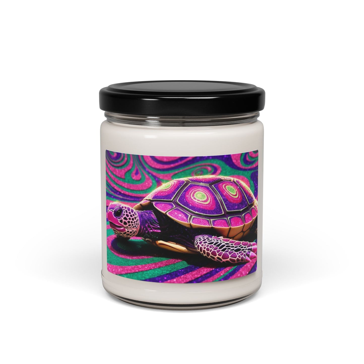 Glittery Psychedelic Turtle- Scented Soy Candle, 9oz