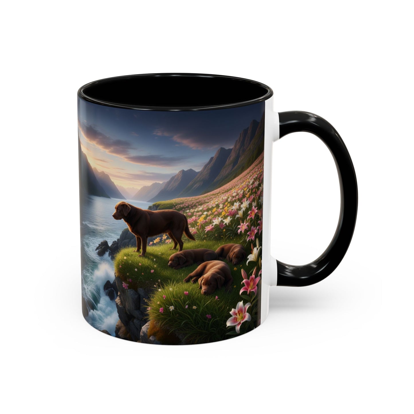 Chocolate Labrador Retriever Accent Mug – Ceramic Coffee Cup