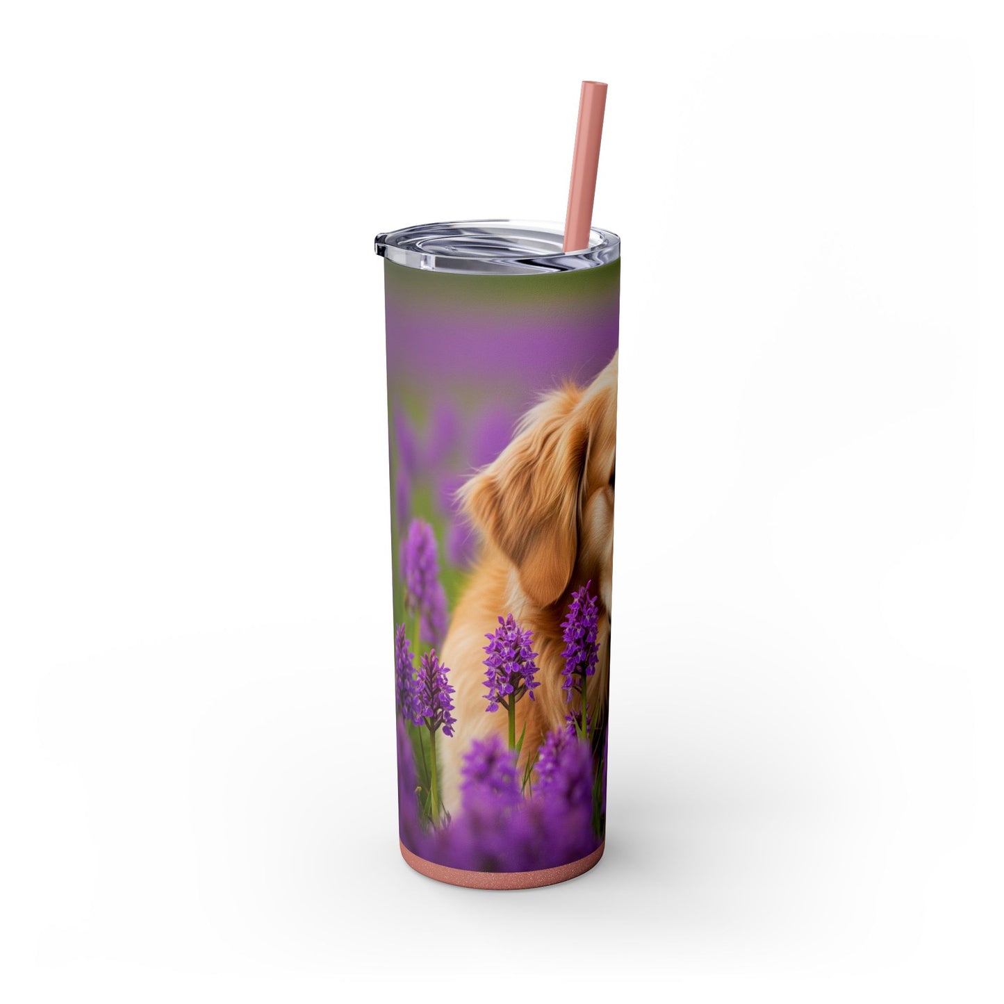 Golden Retriever Skinny Tumbler with Straw, 20oz