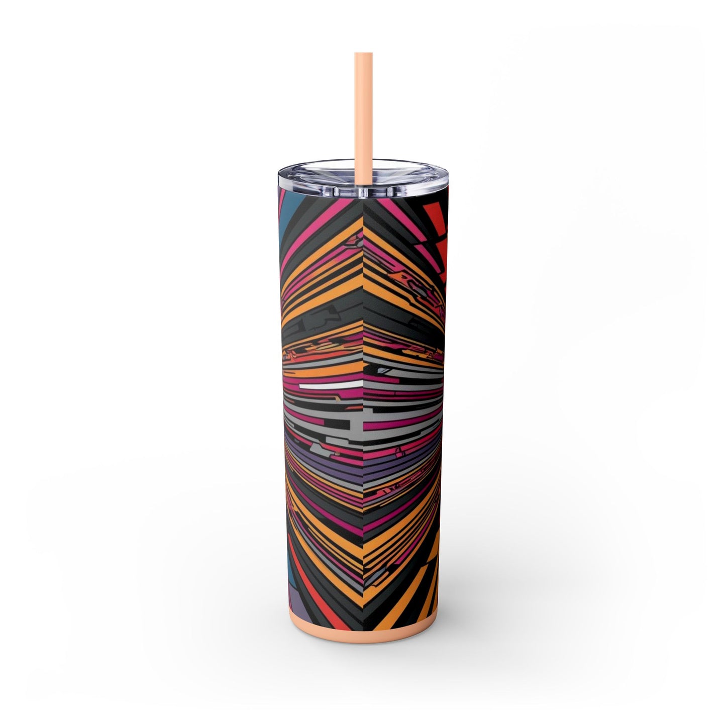 Optical Illusion Skinny Tumbler with Straw, 20oz