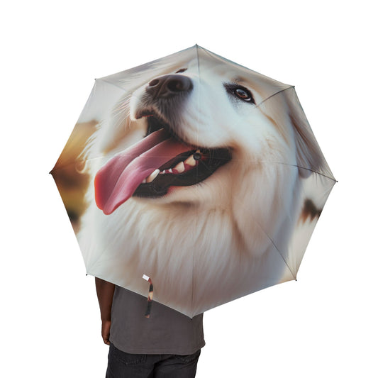 Pyrenean Mountain Dog Semi-Automatic Foldable Umbrella