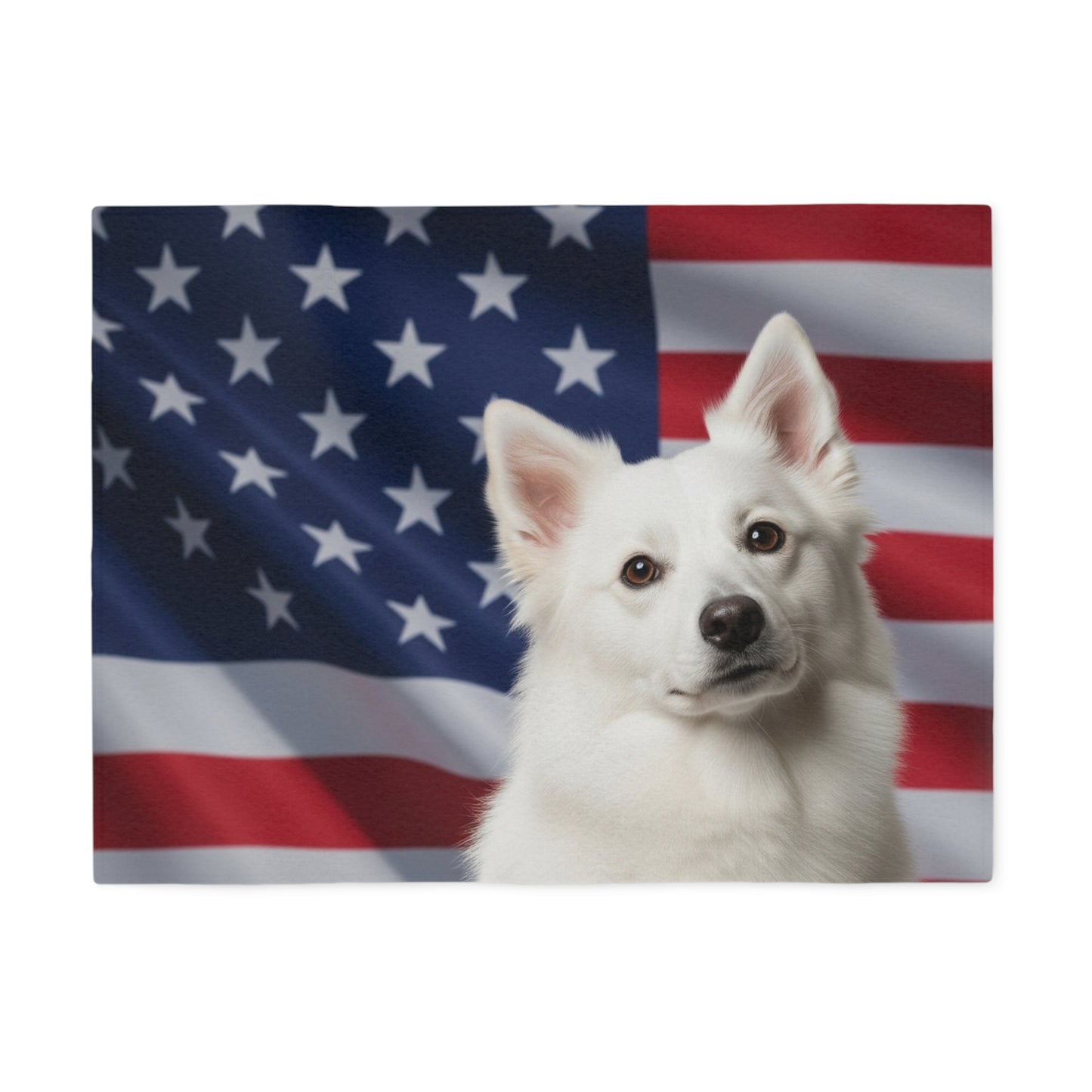 American Eskimo Dog Patriotic Blanket