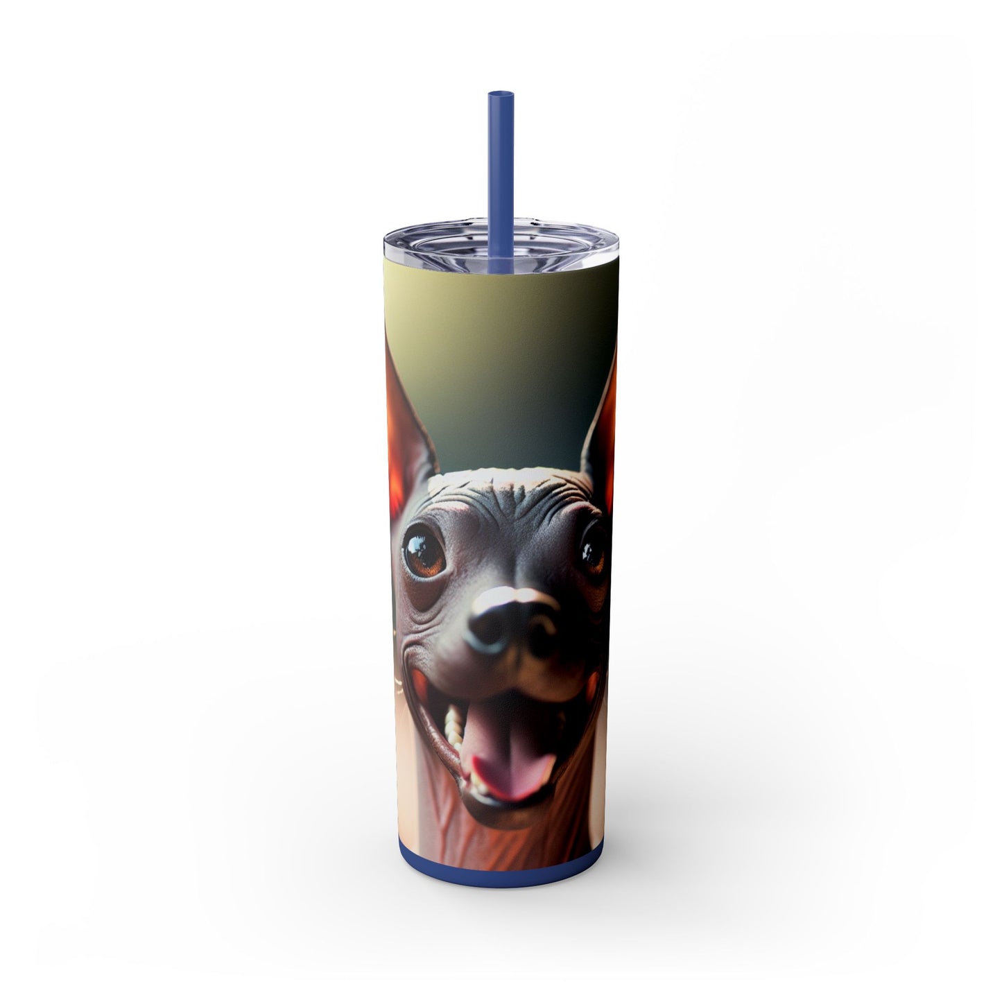 Xoloitzcuintli Skinny Tumbler with Straw, 20oz
