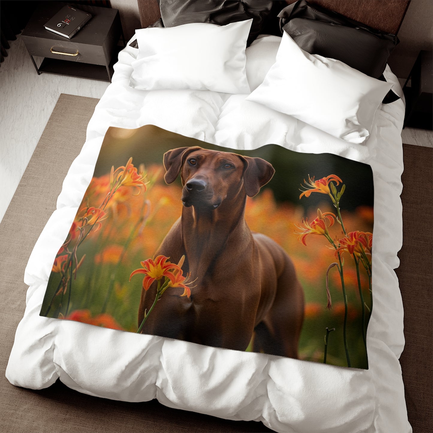 Manta tipo sudadera con capucha para perro cresta de Rodesia