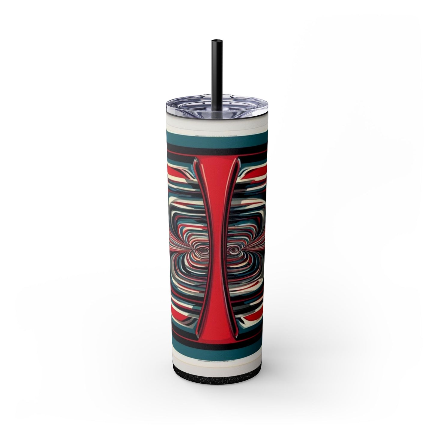 Optical Illusion Skinny Tumbler with Straw, 20oz