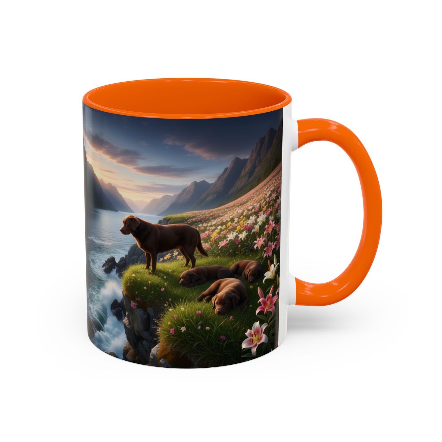 Chocolate Labrador Retriever Accent Mug – Ceramic Coffee Cup