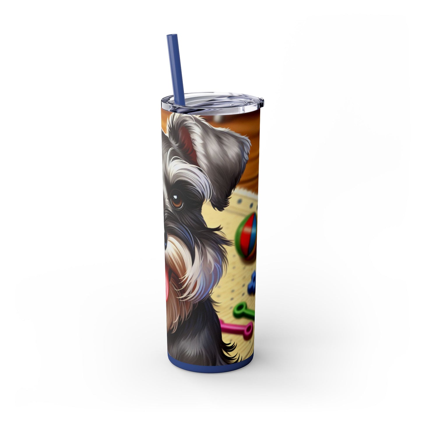 Miniature Schnauzer Skinny Tumbler with Straw, 20oz