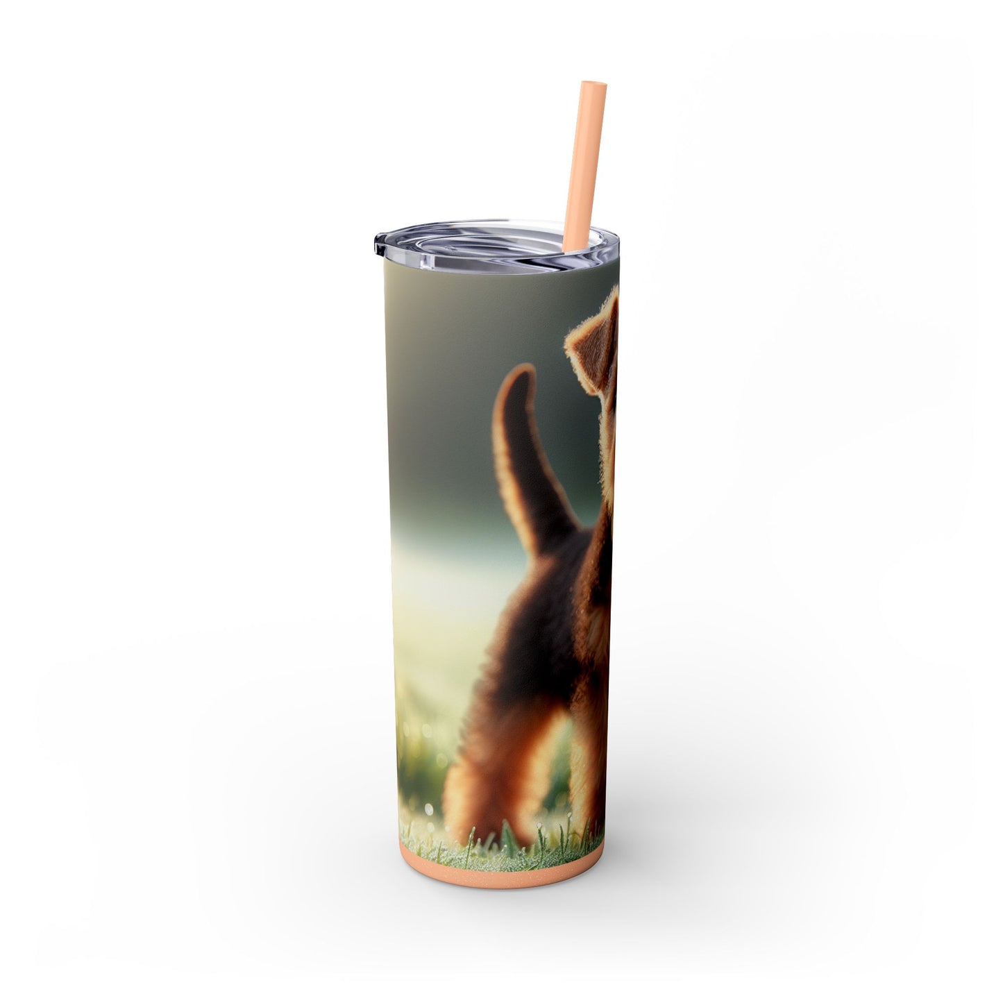 Welsh Terrier Skinny Tumbler with Straw, 20oz