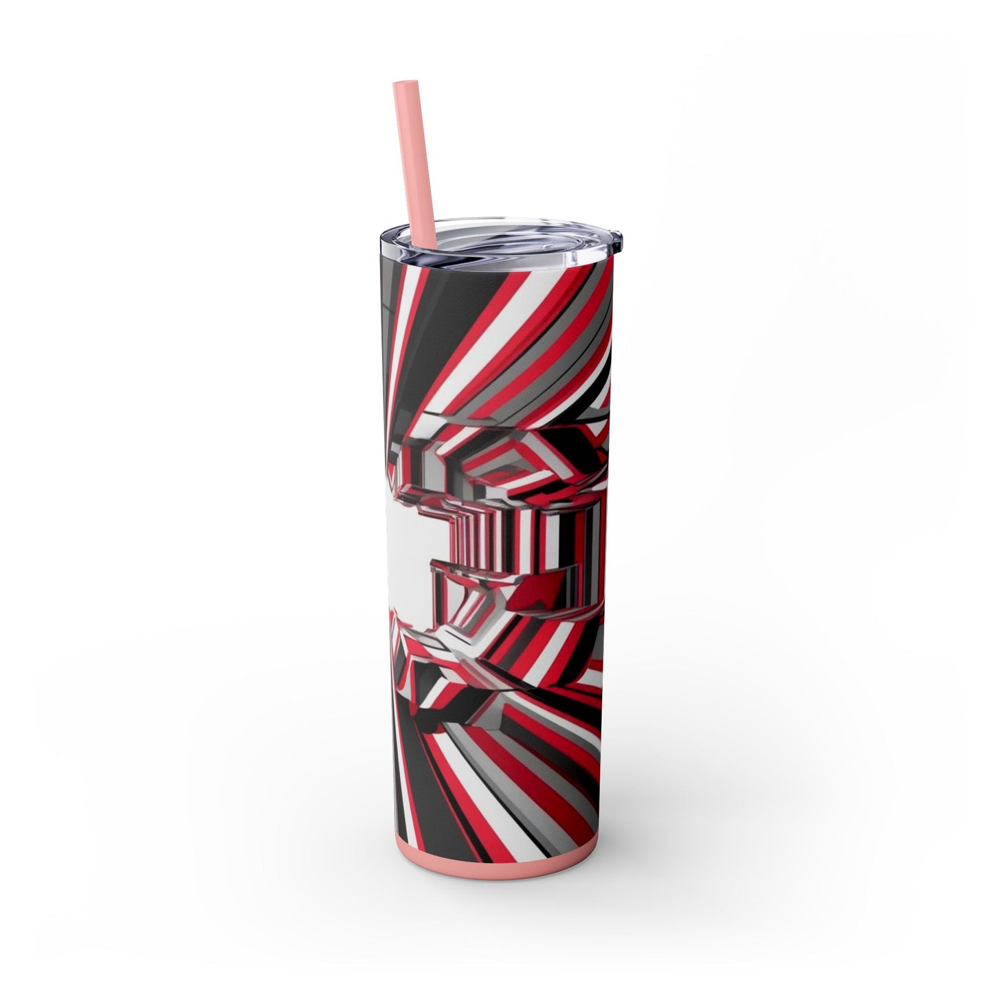 Optical Illusion Skinny Tumbler with Straw, 20oz