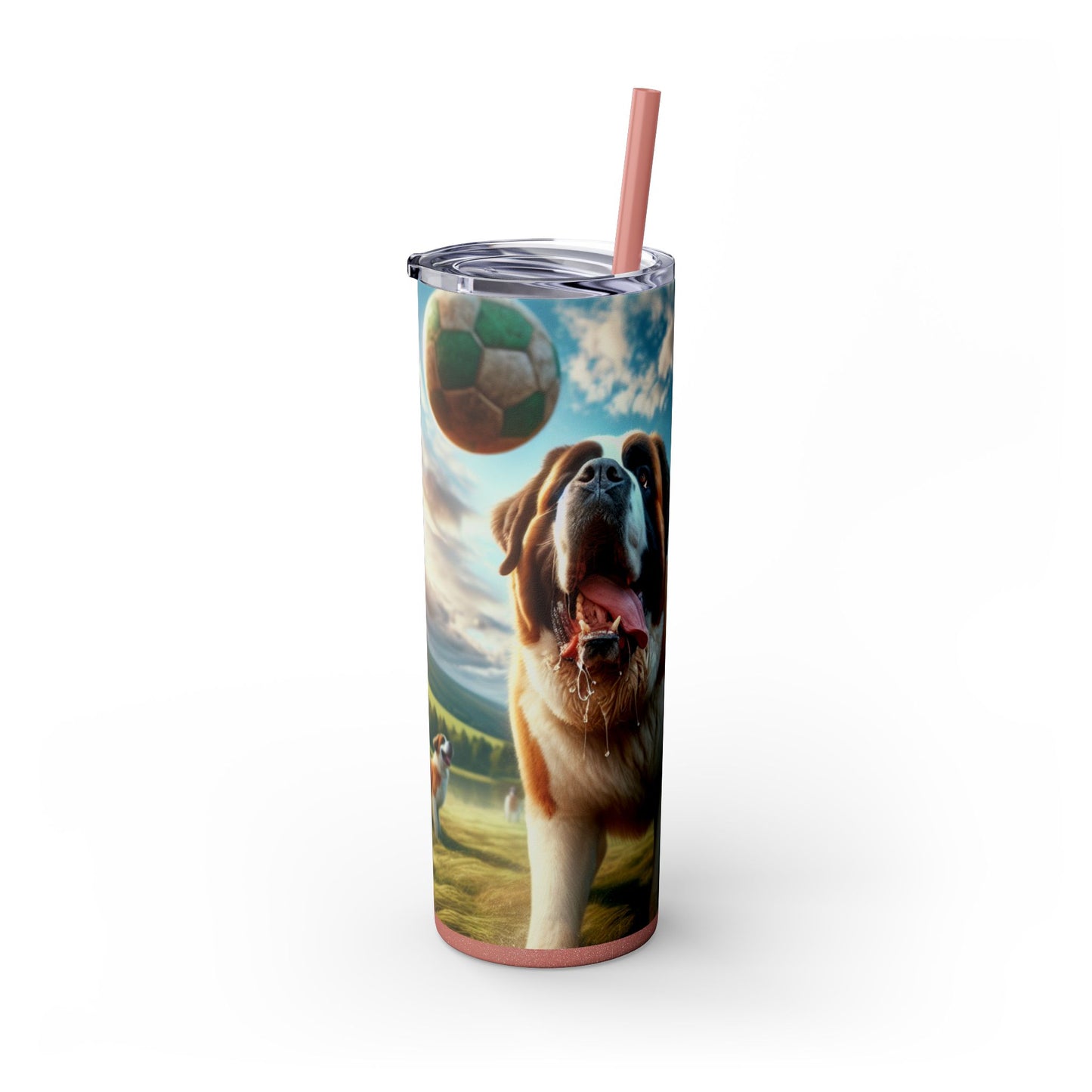 Saint Bernard Skinny Tumbler with Straw, 20oz