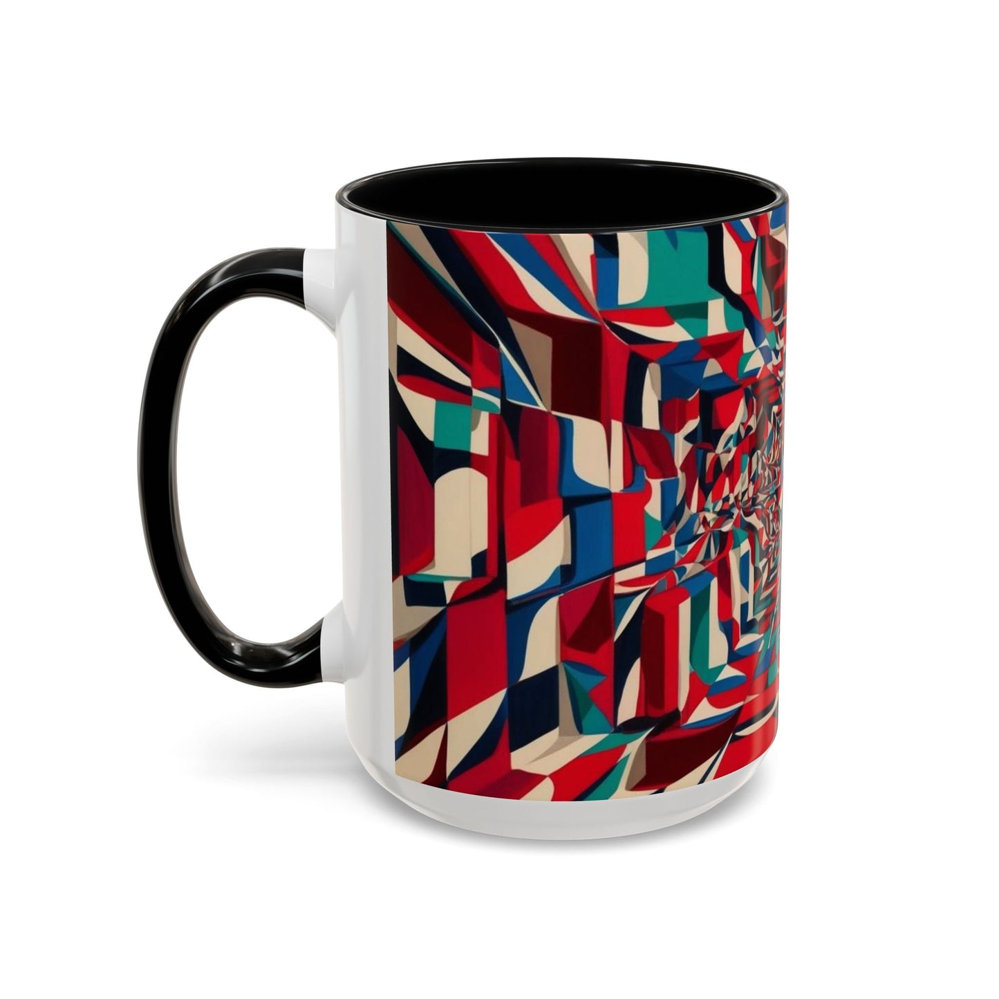 Optical Illusion Accent Mug – Ceramic Coffee Cup
