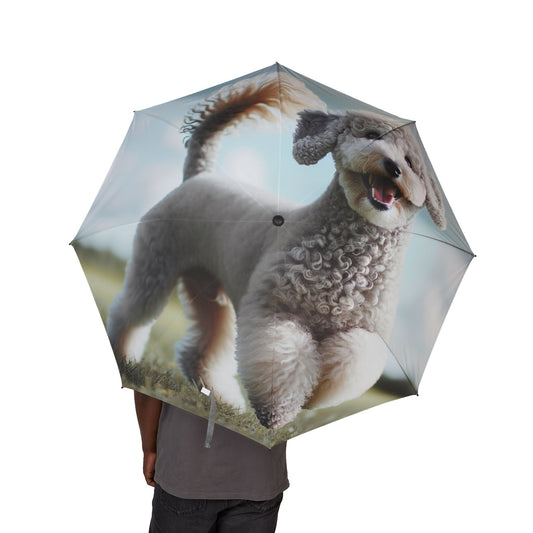 Bedlington Terrier Semi-Automatic Foldable Umbrella