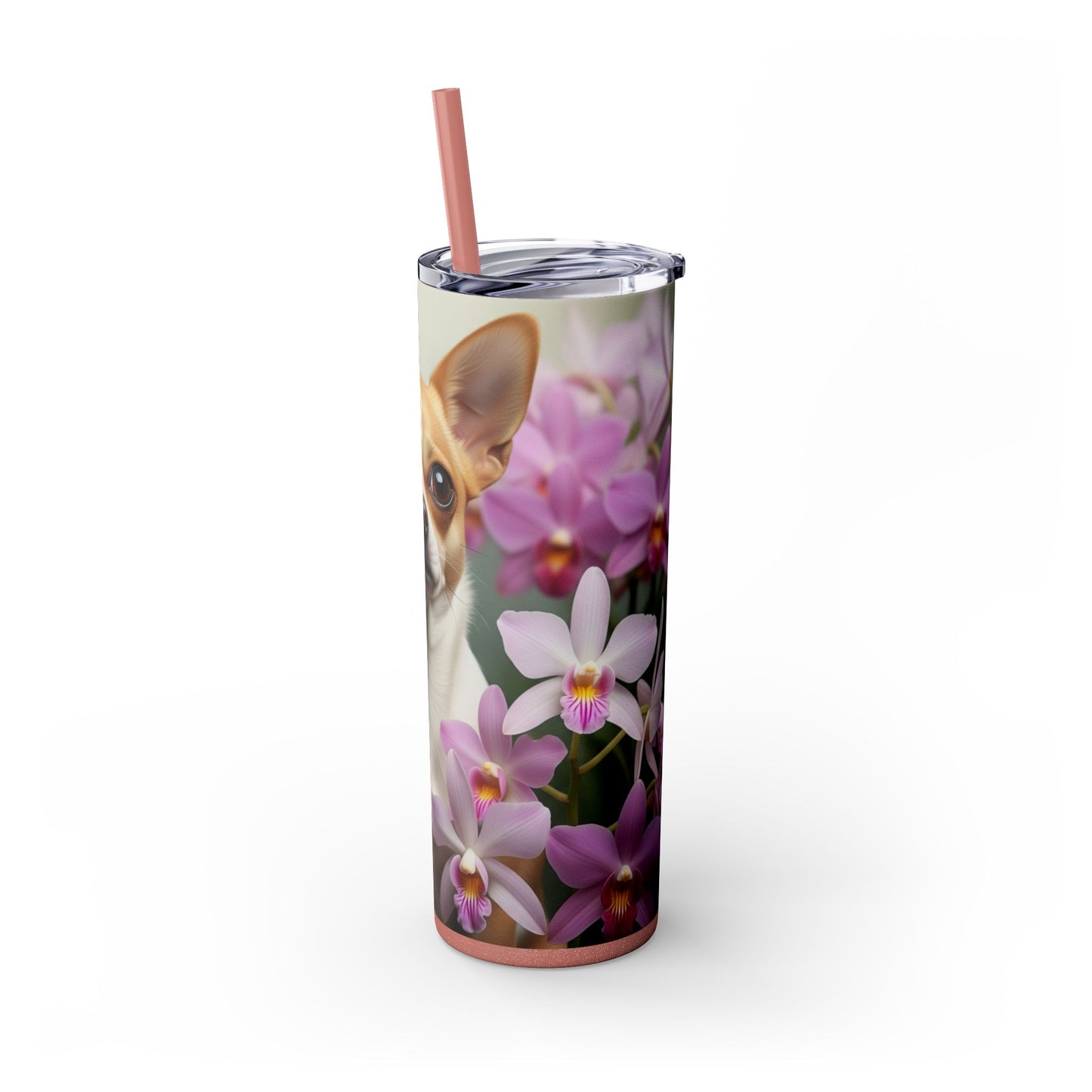 Vaso delgado con pajita para chihuahua, 20 oz