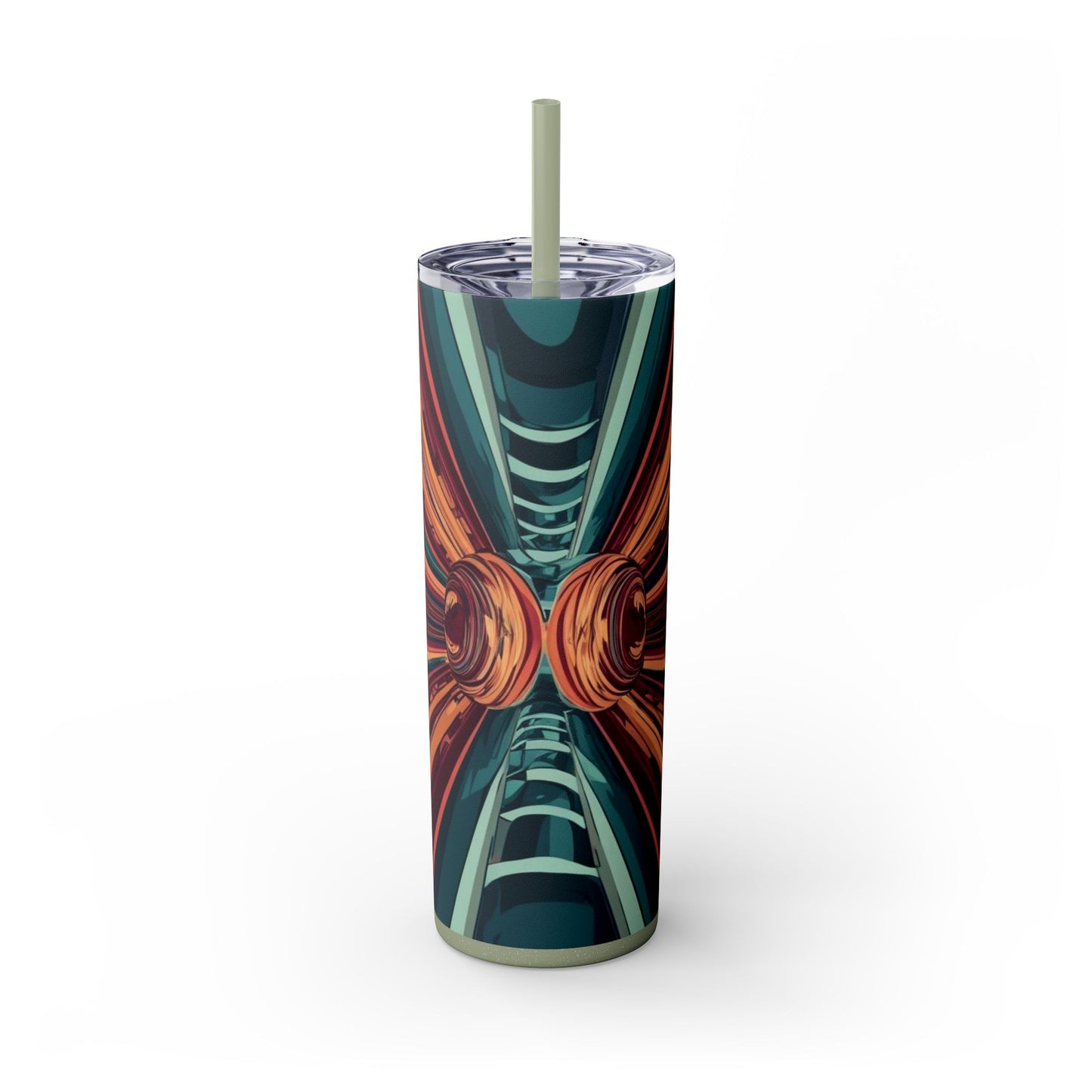 Optical Illusion Skinny Tumbler with Straw, 20oz