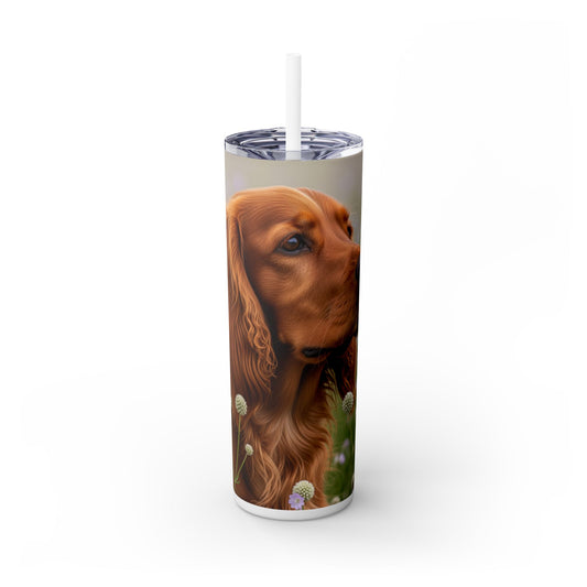 Sussex Spaniel Skinny Tumbler with Straw, 20oz