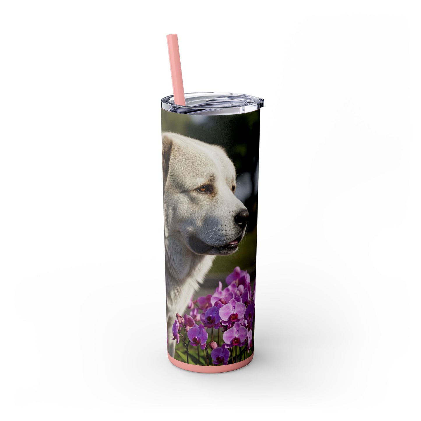 Gobelet isotherme avec paille, motif Berger du Caucase, 590 ml