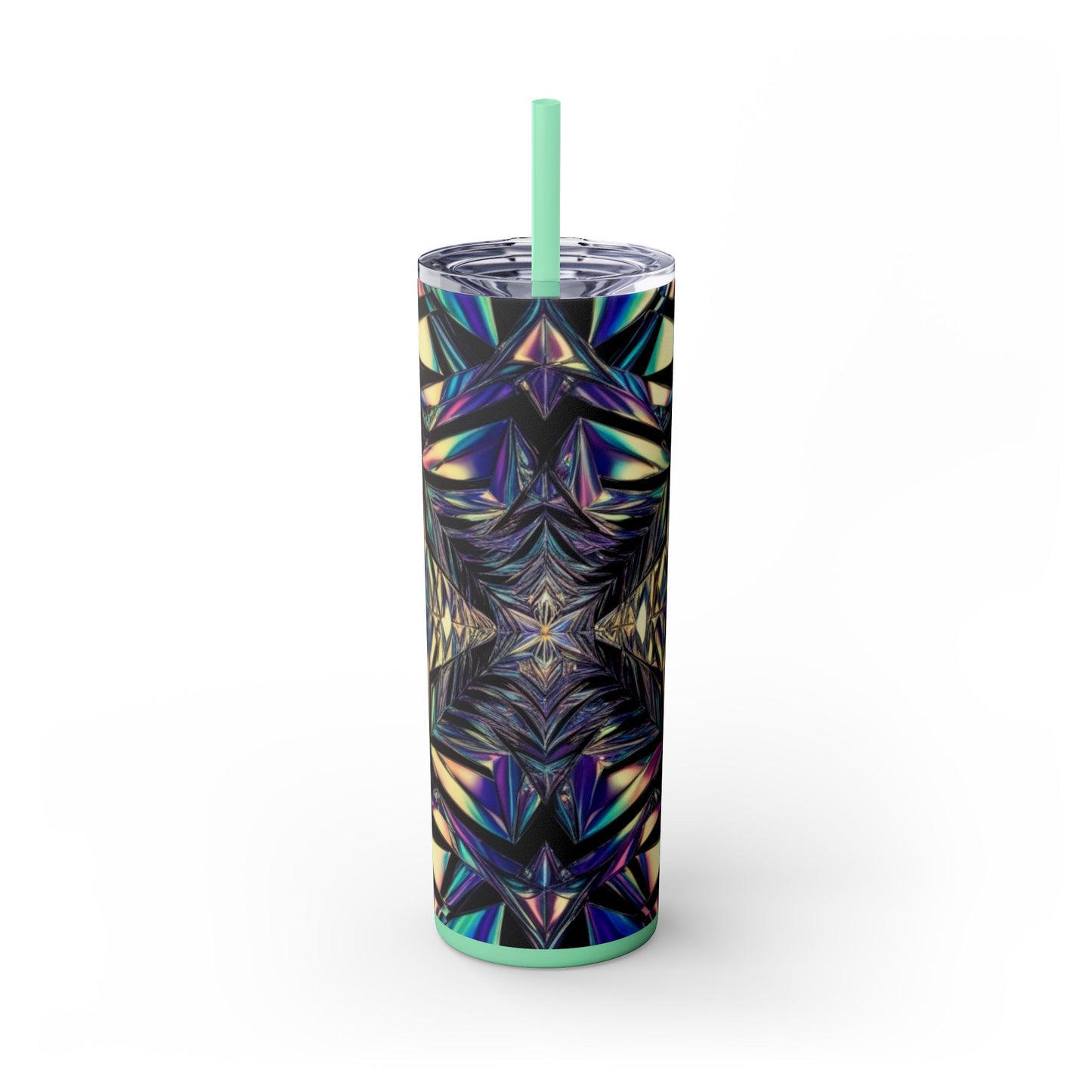 Optical Illusion Skinny Tumbler with Straw, 20oz