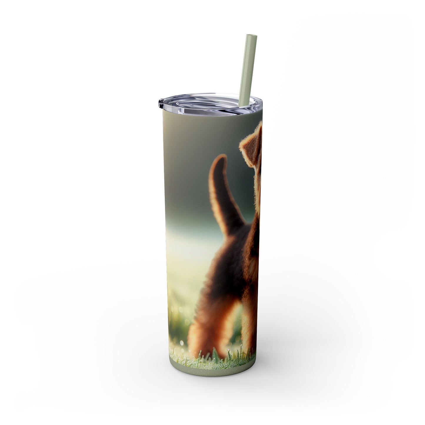 Welsh Terrier Skinny Tumbler with Straw, 20oz